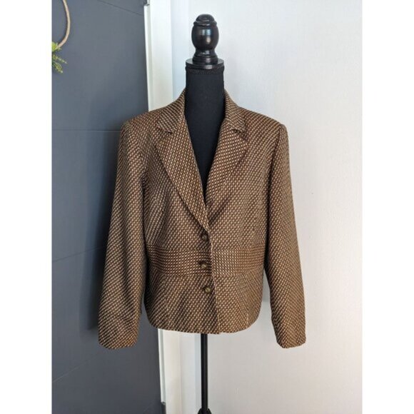 y2k Requirements Brown Starburst Blazer -‎ 14 - Picture 2 of 10